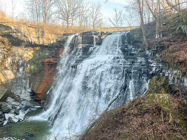 Hiking at Brandywine Falls Ohio